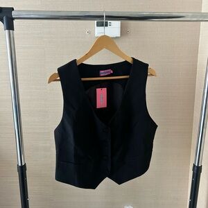 Edikted sleeveless black suit top size XL